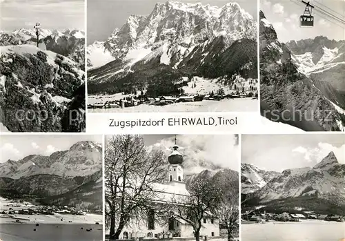 AK / Ansichtskarte Ehrwald Tirol Kirche Luftseilbahn