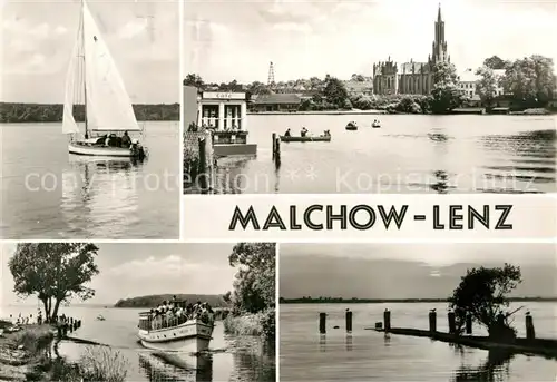 AK / Ansichtskarte Lenz Malchow Segelboot Cafe  Kat. Malchow Mecklenburg