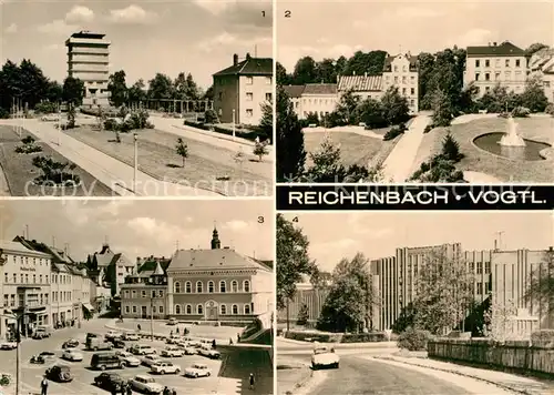 AK / Ansichtskarte Reichenbach Vogtland Wasserturm Park des Friedens Marktplatz Kat. Reichenbach