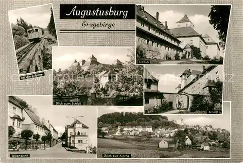 AK / Ansichtskarte Augustusburg Schloss Kirche Drahtseilbahn  Kat. Augustusburg
