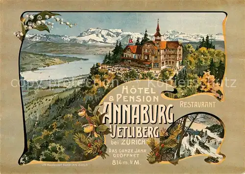 AK / Ansichtskarte Uetliberg ZH Hotel Pension Annaburg Plakat 1900
