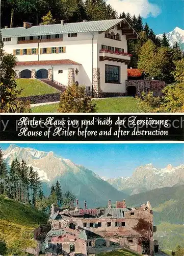 AK / Ansichtskarte Obersalzberg Hitler Haus vor und nach der Zerstoerung Alpen Kat. Berchtesgaden