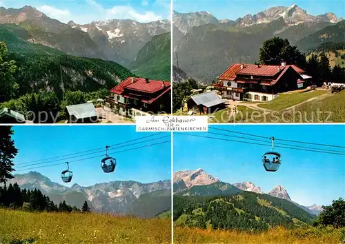 AK / Ansichtskarte Garmisch Partenkirchen Berggasthof Eckbauer Bergbahn Alpenpanorama Kat. Garmisch Partenkirchen