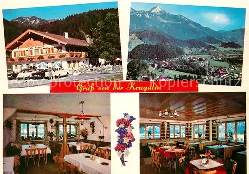 AK / Ansichtskarte Fischbachau Cafe Krugalm am Fusse des Wendelsteins Alpenpanorama Kat. Fischbachau