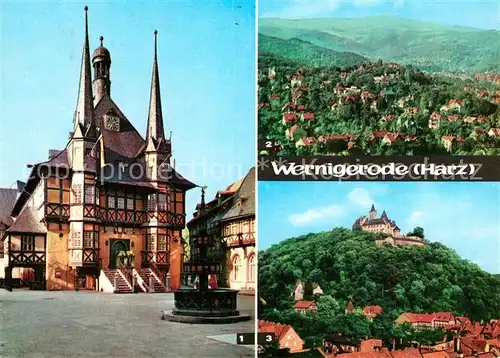 AK / Ansichtskarte Wernigerode Harz Rathaus Blick vom Brocken Schloss Feudalmuseum Kat. Wernigerode