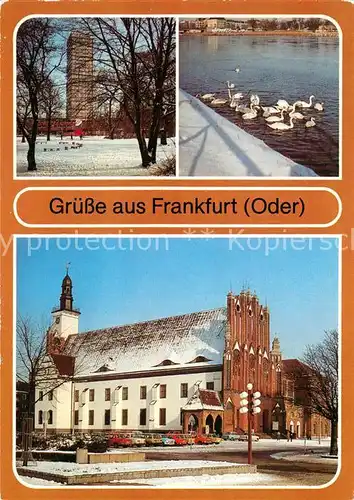 AK / Ansichtskarte Frankfurt Oder Hochhaus Platz der Republik Jugendtouristenhotel Schwaene Oder Rathaus Kat. Frankfurt Oder
