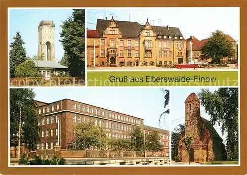 AK / Ansichtskarte Finow Eberswalde Alter Wasserturm Rathaus Kranbau Georgskapelle heute Konzerthalle Kat. Eberswalde Finow
