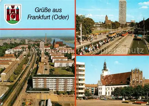 AK / Ansichtskarte Frankfurt Oder Karl Marx Strasse Wilhelm Pieck Strasse Hochhaus Rathaus Kat. Frankfurt Oder