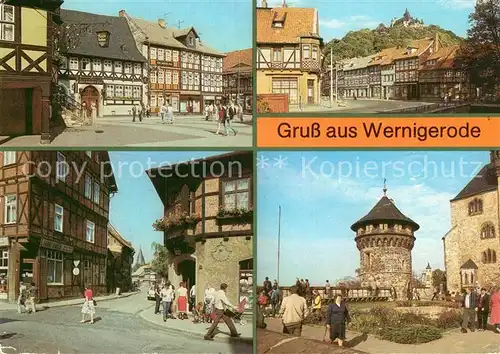 AK / Ansichtskarte Wernigerode Harz Markt Schoene Ecke Pfarrstrasse Feudalmuseum Schloss Schlosshof Kat. Wernigerode