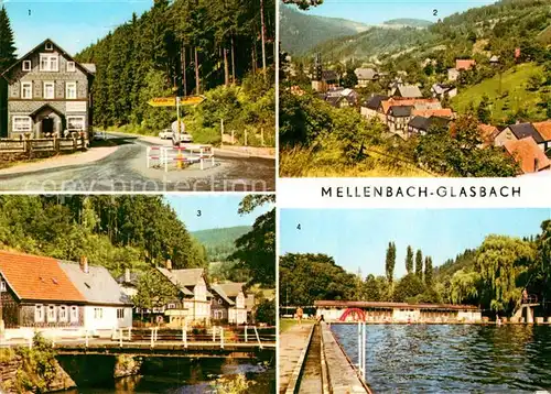 AK / Ansichtskarte Glasbach Mellenbach OT Zirkel uebersicht Ernst Thaelmann Strasse Freibad