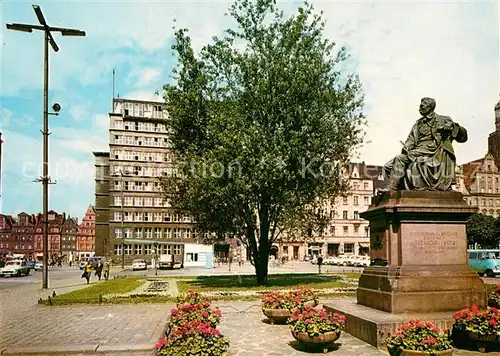 AK / Ansichtskarte Wroclaw Pomnik Aleksandra Fredry na Rynku Denkmal Kat. Wroclaw Breslau