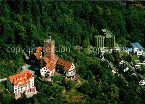 AK / Ansichtskarte Bad Liebenzell Burg Cafe Restaurant AOK Klinik Schlossberg Fliegeraufnahme Kat. Bad Liebenzell