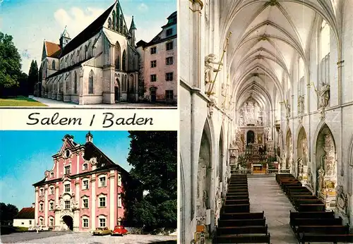 AK / Ansichtskarte Salem Baden Gotisches Muenster Innenansicht Schlosstor Barock Kat. Salem
