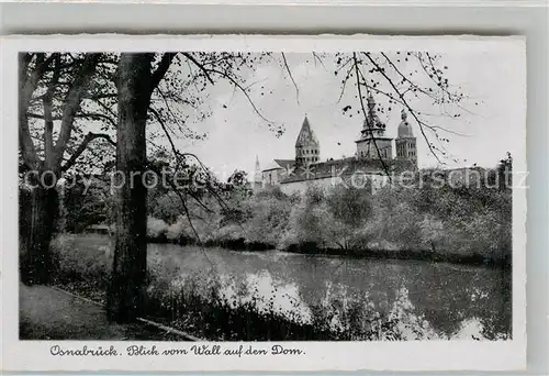 AK / Ansichtskarte Osnabrueck Blick vom Wall zum Dom Kat. Osnabrueck