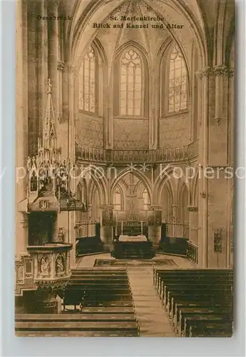 AK / Ansichtskarte Osnabrueck St Marienkirche mit Kanzel und Altar Kat. Osnabrueck