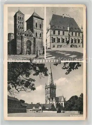 AK / Ansichtskarte Osnabrueck Dom Rathaus St Katharinenkirche Kat. Osnabrueck