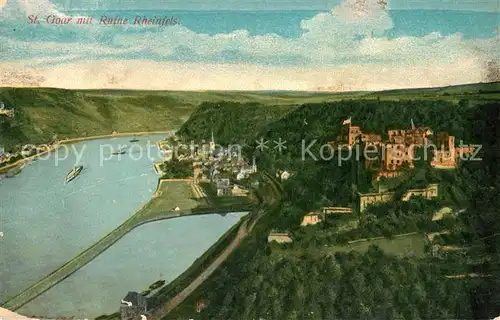 AK / Ansichtskarte St Goar Rhein mit Ruine Rheinfels Kat. Sankt Goar