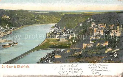 AK / Ansichtskarte St Goar Rhein mit Burg Rheinfels Kat. Sankt Goar