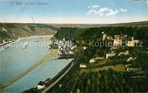 AK / Ansichtskarte St Goar Rhein mit Ruine Rheinfels Kat. Sankt Goar