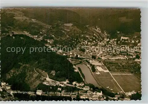 AK / Ansichtskarte Nassau Bad Fliegeraufnahme Bergnassau Stammburg Nassau Oranien Kat. Nassau Lahn