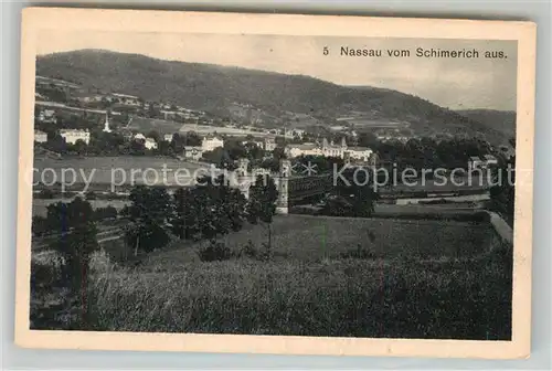 AK / Ansichtskarte Nassau Bad Panorama Blick vom Schimerich Kat. Nassau Lahn