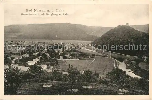 AK / Ansichtskarte Bad Nassau Gesamtansicht mit Burgberg und Lahn Kat. Nassau Lahn