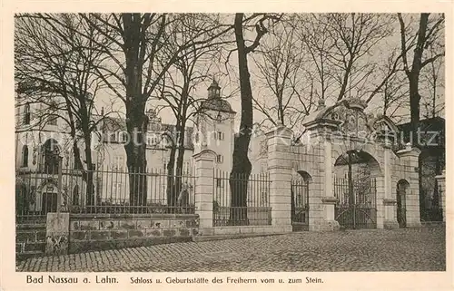 AK / Ansichtskarte Bad Nassau Schloss und Geburtsstaette des Freiherren vom und zum Stein Kat. Nassau Lahn