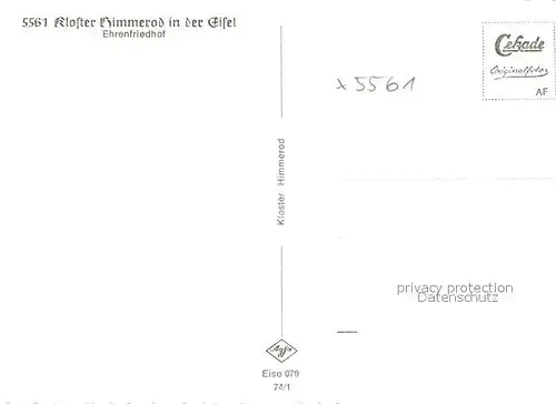 AK / Ansichtskarte Grosslittgen Kloster Himmerod Ehrenfriedhof Kat. Grosslittgen