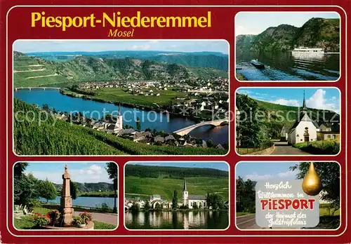 AK / Ansichtskarte Piesport Mosel Panorama Brunnen Kapelle Denkmal Kat. Piesport