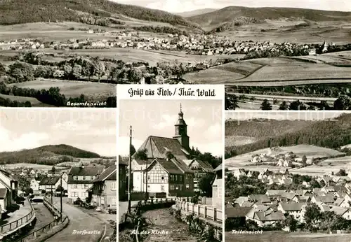 AK / Ansichtskarte Floh Seligenthal Panorama Dorfpartie Kirche Kat. Floh Seligenthal