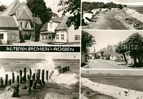 AK / Ansichtskarte Altenkirchen Ruegen Kirche Buhnen Campingplatz Drewoldke Strasse des Friedens Strand Kat. Altenkirchen Ruegen