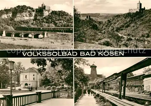 AK / Ansichtskarte Bad Koesen Rudelsburg Burg Saaleck Sanatorium Kunstgestaenge zur Borlachquelle Denkmalschutz Kat. Bad Koesen