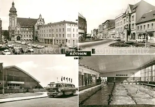 AK / Ansichtskarte Koethen Anhalt Marktplatz Rathaus Ernst Thaelmann Strasse  Kat. Coethen