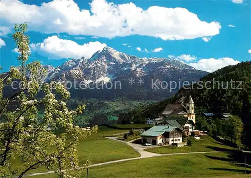 AK / Ansichtskarte Ettenberg Wallfahrtskirche Mariae Heimsuchung mit Hohem Goell Alpen  Kat. Marktschellenberg