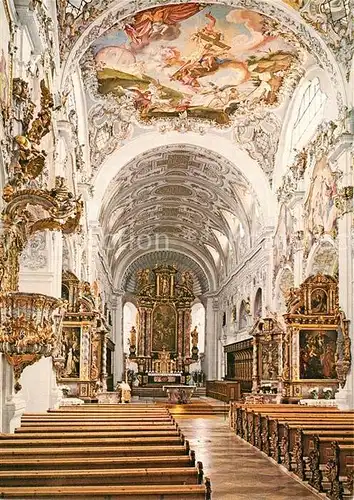 AK / Ansichtskarte Steingaden Oberbayern Ehemalige Praemonstratenser Abteikirche Pfarrkirche Fruehbarock Chor Fresken Kat. Steingaden