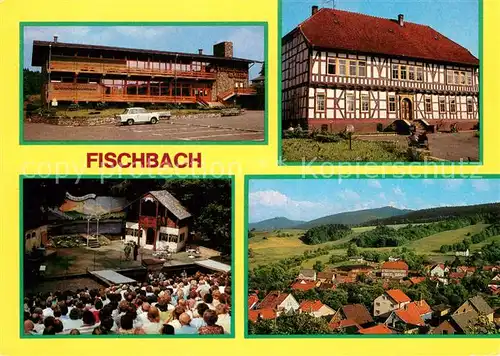 AK / Ansichtskarte Fischbach Waltershausen Thueringenbaude Fachwerkhaus Bergbuehne Blick vom Sandberg