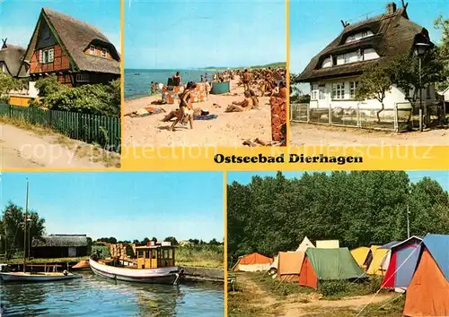 AK / Ansichtskarte Dierhagen Ostseebad Knusperhaeuschen Strand Haus Kaeptn Brass Hafen Zeltplatz Kat. Dierhagen Ostseebad