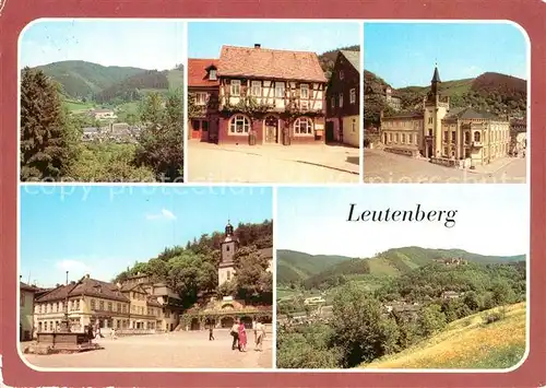 AK / Ansichtskarte Leutenberg Thueringen Teilansicht aeltestes Haus Rathaus Markt Friedensburg Kat. Leutenberg