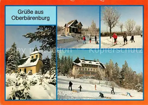 AK / Ansichtskarte Oberbaerenburg Baerenburg Waldkapelle Winterurlauber FDGB Urlaubercafe Winterlandschaft