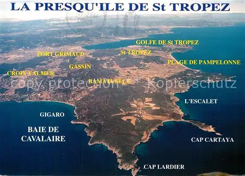 AK / Ansichtskarte Saint Tropez Var Presqu ile vu du ciel Kat. Saint Tropez