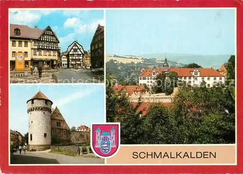 AK / Ansichtskarte Schmalkalden Blick zum Altmarkt Pulverturm Schloss Wilhelmsburg Kat. Schmalkalden