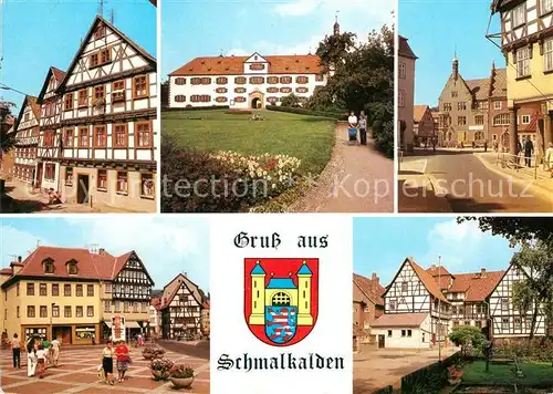 AK / Ansichtskarte Schmalkalden Kirchhof Schloss Wilhelmsburg Moehrengasse Altmarkt Hessenhof Kat. Schmalkalden