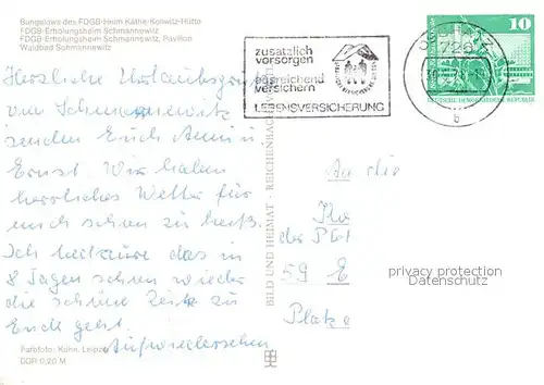 AK / Ansichtskarte Dahlener Heide Bungalows FDGB Heim Kaethe Kollwitz Huette FDGB Erholungsheime Waldbad Schmannewitz Kat. Dahlen Sachsen