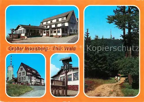 AK / Ansichtskarte Grosser Inselsberg Berggasthof Stoehr Jugendherberge Wegweiser Blick vom Rennsteig Kat. Brotterode