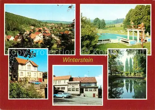 AK / Ansichtskarte Winterstein Emsetal Teilansicht Freibad Gasthaus Thueringer Wald Naturpark