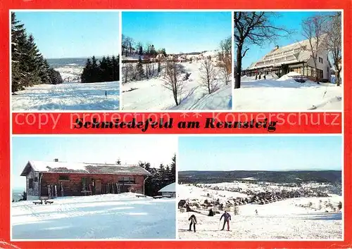 AK / Ansichtskarte Schmiedefeld Rennsteig Winterpanorama Bahnhof FDGB Erholungsheim DSF Liftbaude Kat. Schmiedefeld Rennsteig