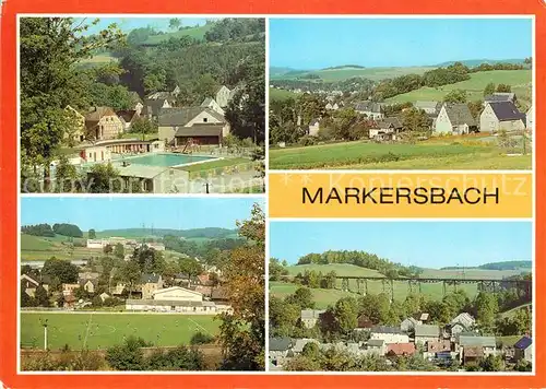 AK / Ansichtskarte Markersbach Raschau Markersbach Freibad uebersicht Sportzentrum am Pumpspeicherwerk Teilansichten