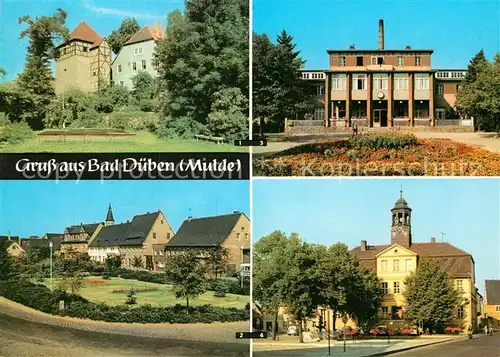 AK / Ansichtskarte Bad Dueben Burg mit Freilichtbuehne Platz der Jugend Eisenmoorbad Rathaus Kat. Bad Dueben