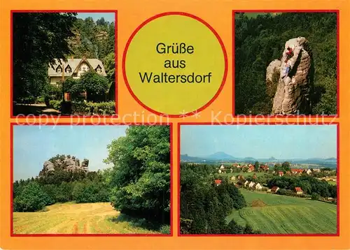 AK / Ansichtskarte Waltersdorf Bad Schandau Waltersdorfer Muehle Polenztal Kletterer Gamrigkegel Gamrig Felsen Kat. Bad Schandau