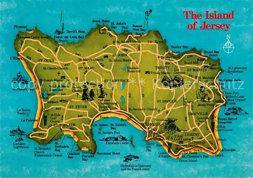 AK / Ansichtskarte Jersey Island Insel Landkarte Kat. 